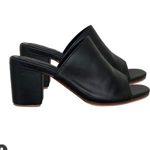 James Smith heel/mule black leather handmade shoe.